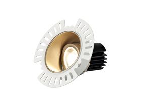 DM201807  Basy A 9 Tridonic Powered 9W 3000K 840lm 24° CRI>90 LED Engine, 250mA Gold Adjustable Recessed Spotlight, IP20